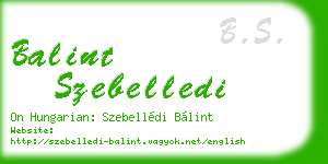 balint szebelledi business card
